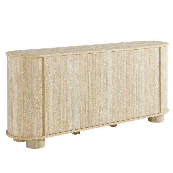 Overture 63” Oval Faux Travertine Sideboard by Modway Hot on Sale