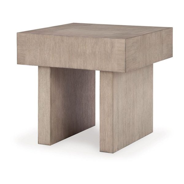 Ashley Laina Side End Table | Light Grayish Brown Hardwood | Square 26  on Sale - Image 4