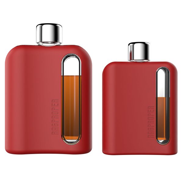 Bayside Red Silicone Glass Flask Gift Set (Single Shot 100ml + Double Shot 240ml) on Sale - Image 2