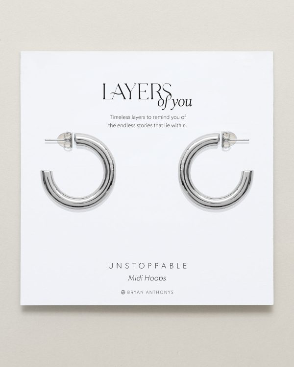 Unstoppable Midi Hoop Earrings Cheap - Image 2