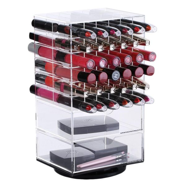 Ikee Design® Premium Large Acrylic Rotating Lipstick Holder with Drawers Supply