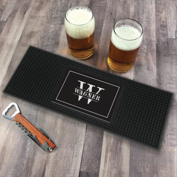 Family Name & Initial Printed Bar Mat Cheap
