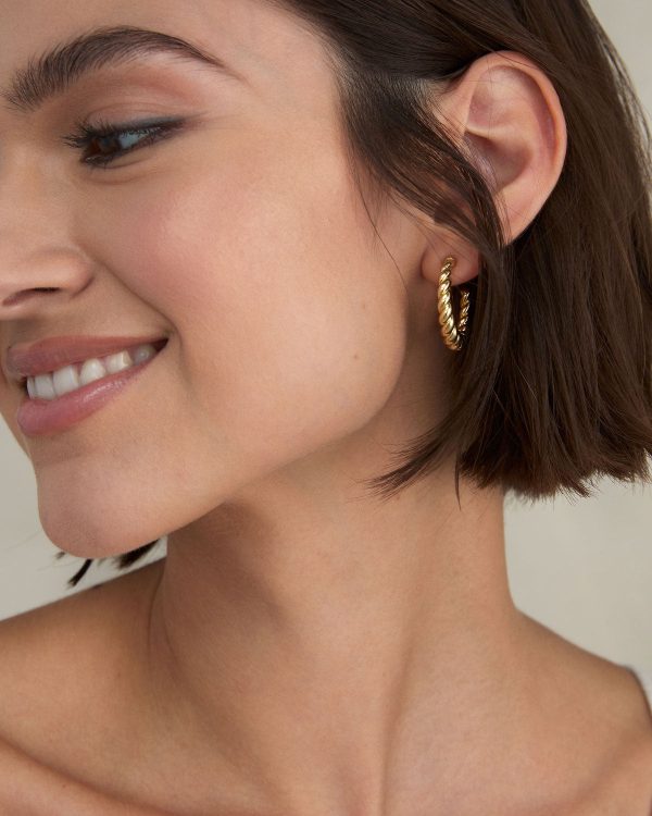 Entwined Twisted Hoop Earrings For Sale - Image 4