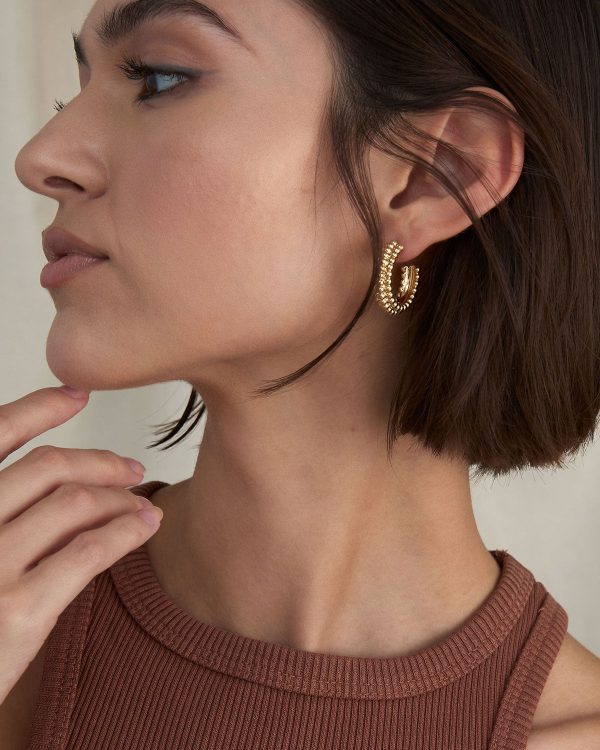 Aligned Beaded Hoop Earrings Online - Image 5