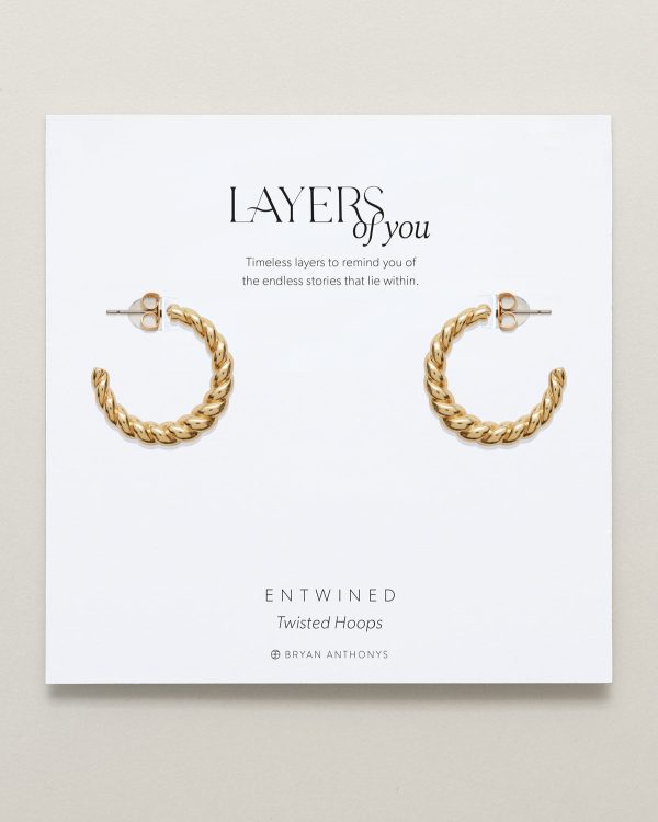 Entwined Twisted Hoop Earrings For Sale
