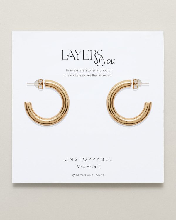 Unstoppable Midi Hoop Earrings Cheap