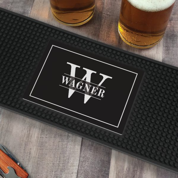 Family Name & Initial Printed Bar Mat Cheap - Image 2