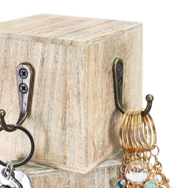 Ikee Design®  Rustic Farmhouse Display Rack with 8 hooks for Jewelry, Keychains, Bracelets, Accessories, Coffee Mug Holder For Sale - Image 4