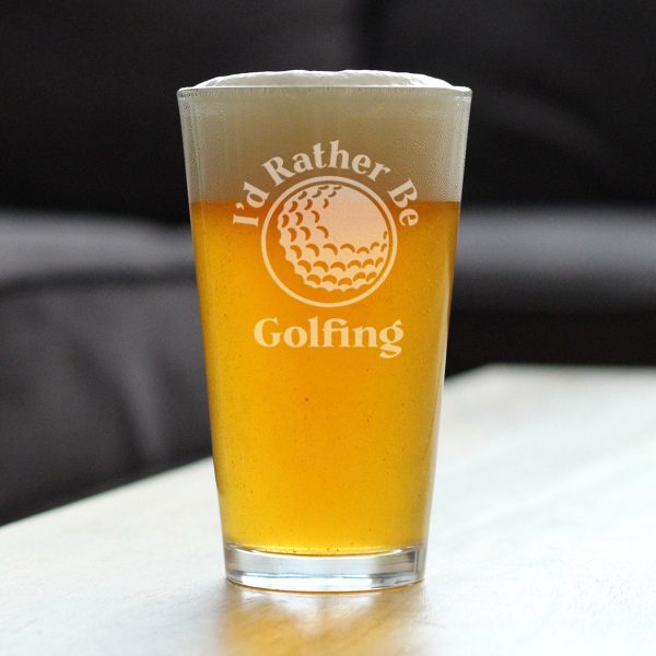 I d Rather Be Golfing - 16 Ounce Pint Glass Hot on Sale - Image 2