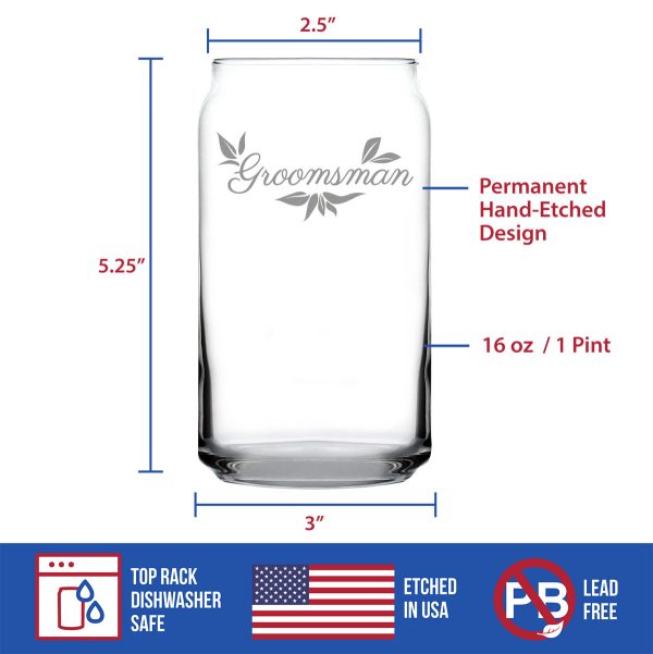Groomsman Beer Can Pint Glass Hot on Sale - Image 4