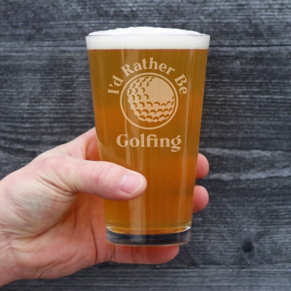 I d Rather Be Golfing - 16 Ounce Pint Glass Hot on Sale - Image 3