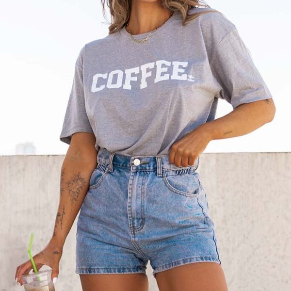 Grey Basic Coffee Tee Online now